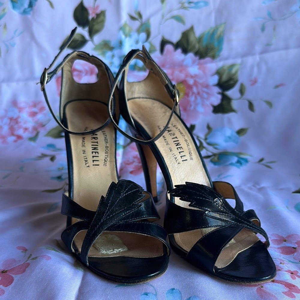 Martinelli Sophisticated Black Strappy Heels for Formal Occasions